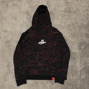 Men's 100 Thieves Geography Hoodie, Black/Red, M